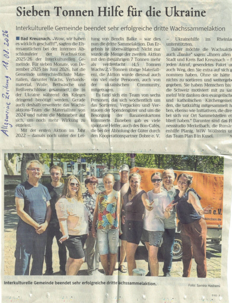 Artikel Algemeine Zeitung Bad Kreuztnach 2026-08-18